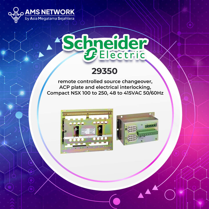 29350 - Schneider Electric remote controlled source changeover, ACP plate and electrical interlocking, Compact NSX 100 to 250, 48 to 415VAC 50/60Hz