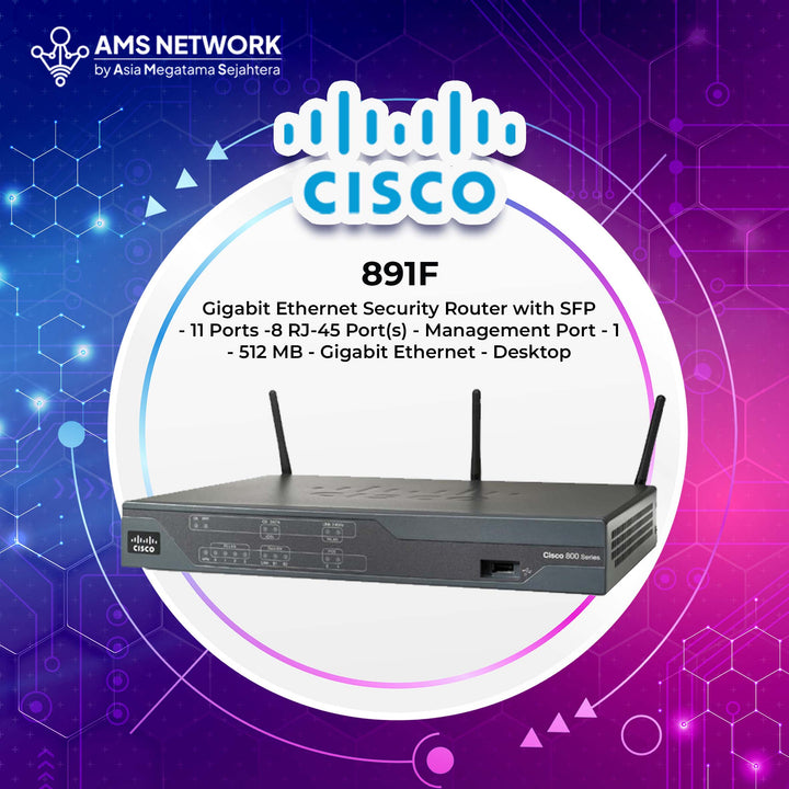 891F - Cisco C891F-K9 Gigabit Ethernet security router with SFP