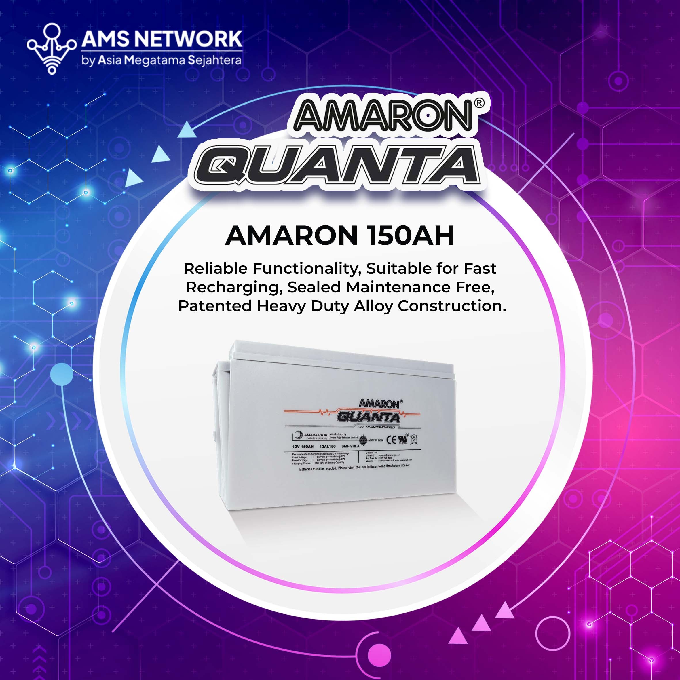 AMARON QUANTA 12AL150 - BATTERY VRLA 12V 150AH