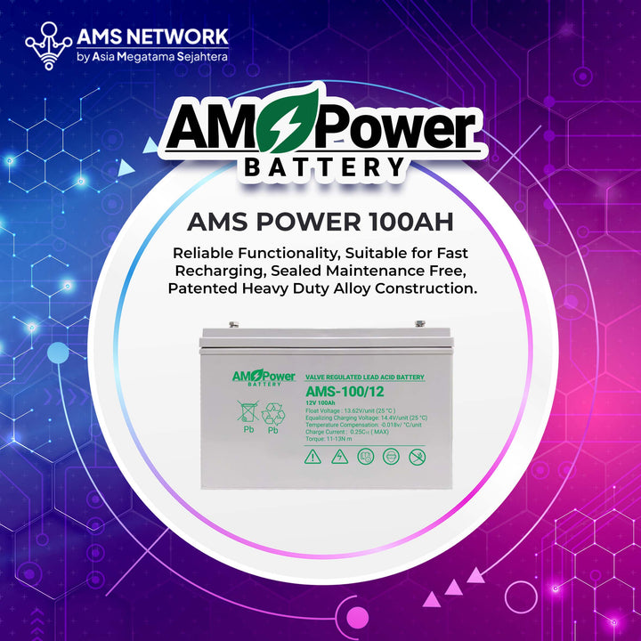 BATTERY AKI UPS VRLA AMS POWER AMS 100-12 12V 100AH