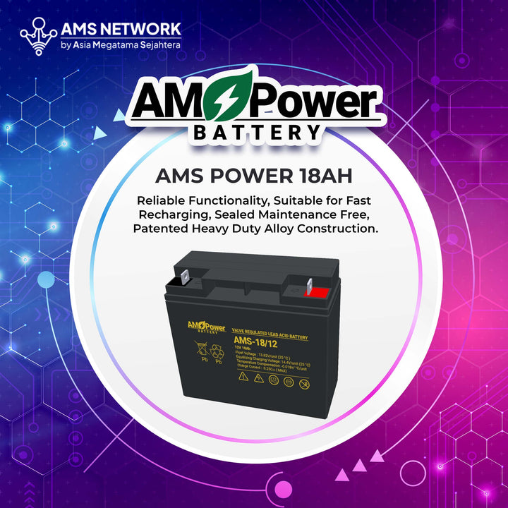 BATTERY AKI UPS VRLA AMS POWER AMS 18-12 12V 18AH