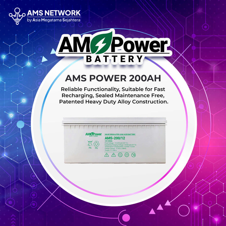 BATTERY AKI UPS VRLA AMS POWER AMS 200-12 12V 200AH