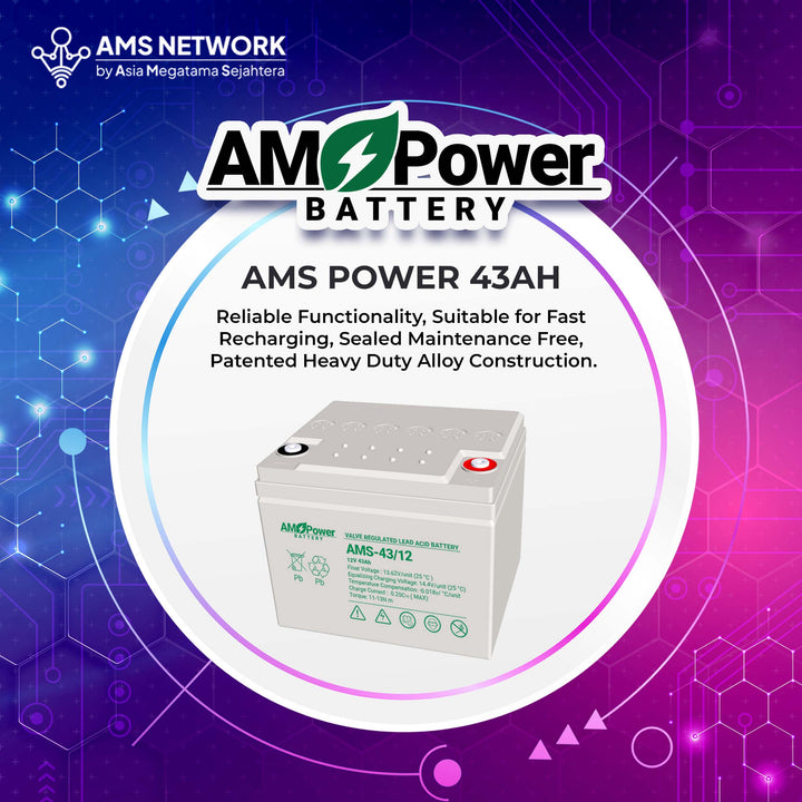 BATTERY AKI UPS VRLA AMS POWER AMS 43-12 12V 43AH