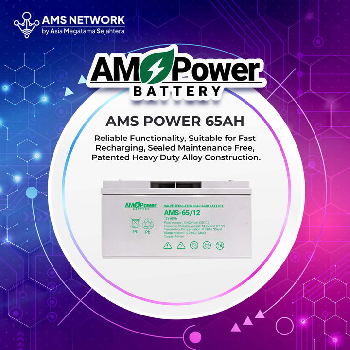 BATTERY AKI UPS VRLA AMS POWER AMS 65-12 12V 65AH