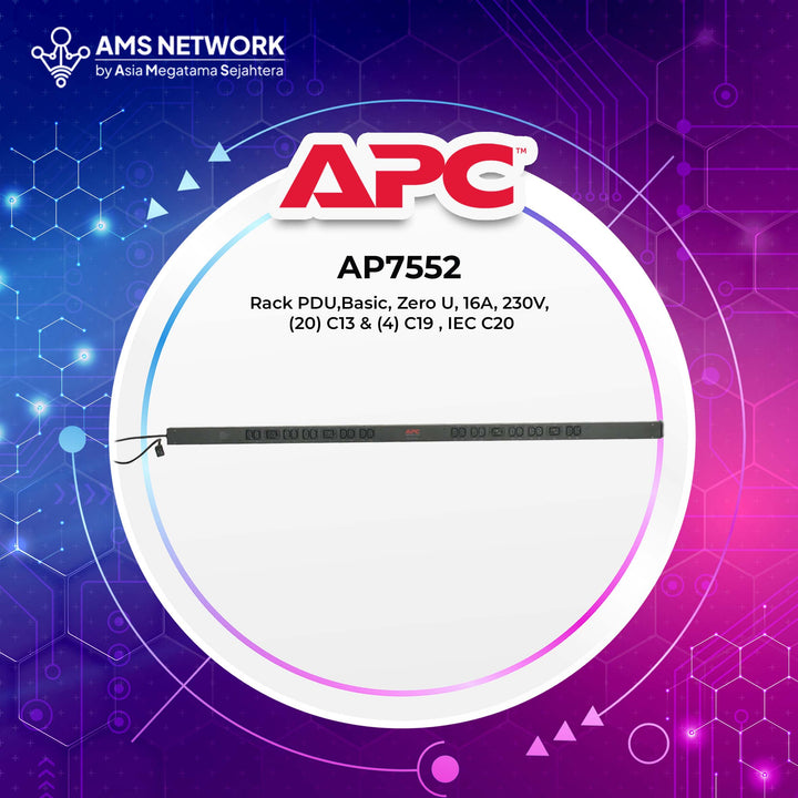 APC Rack PDU AP7552 NetShelter Basic Rack PDU, Zero U, 16A, 230V
