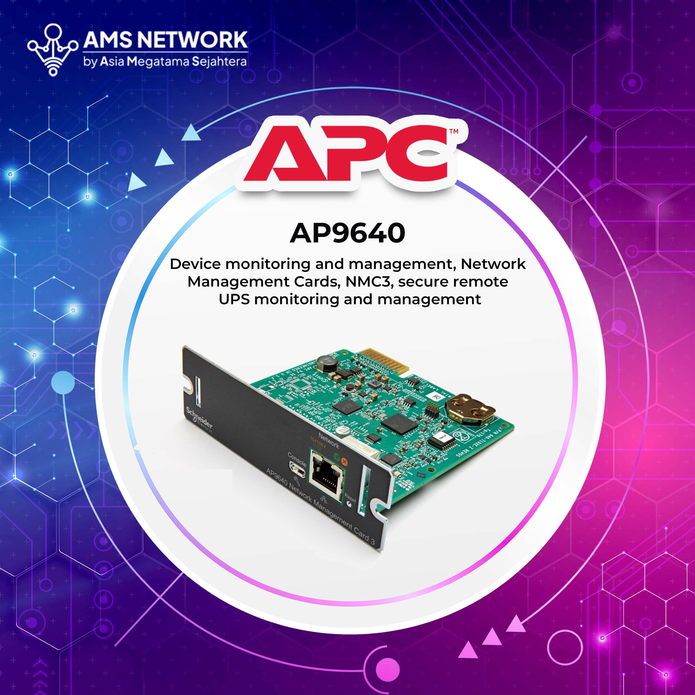 APC AP9640 Device monitoring and management, Network Management Cards, NMC3