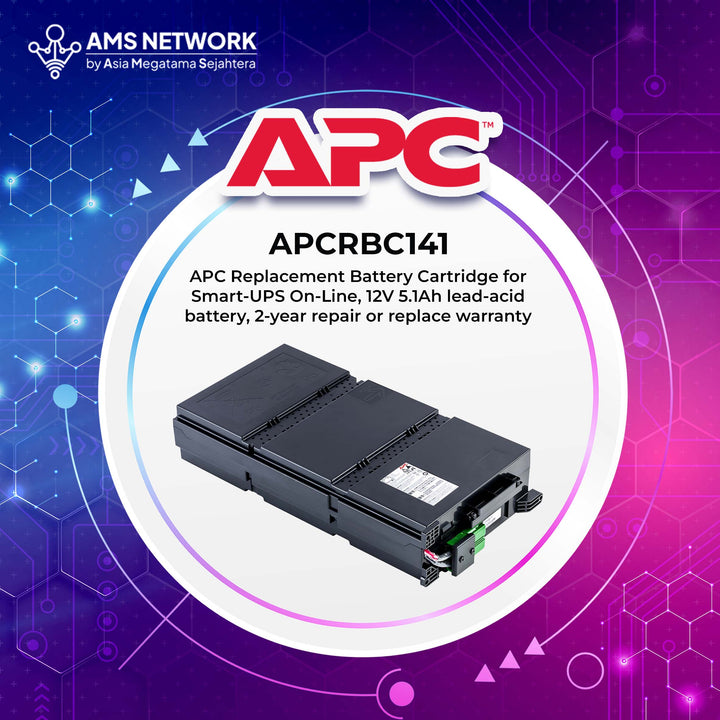 APCRBC141 - APC RBC 141 Replacement Battery Cartridge for Smart-UPS On-Line, 12V 5.1Ah lead-acid battery