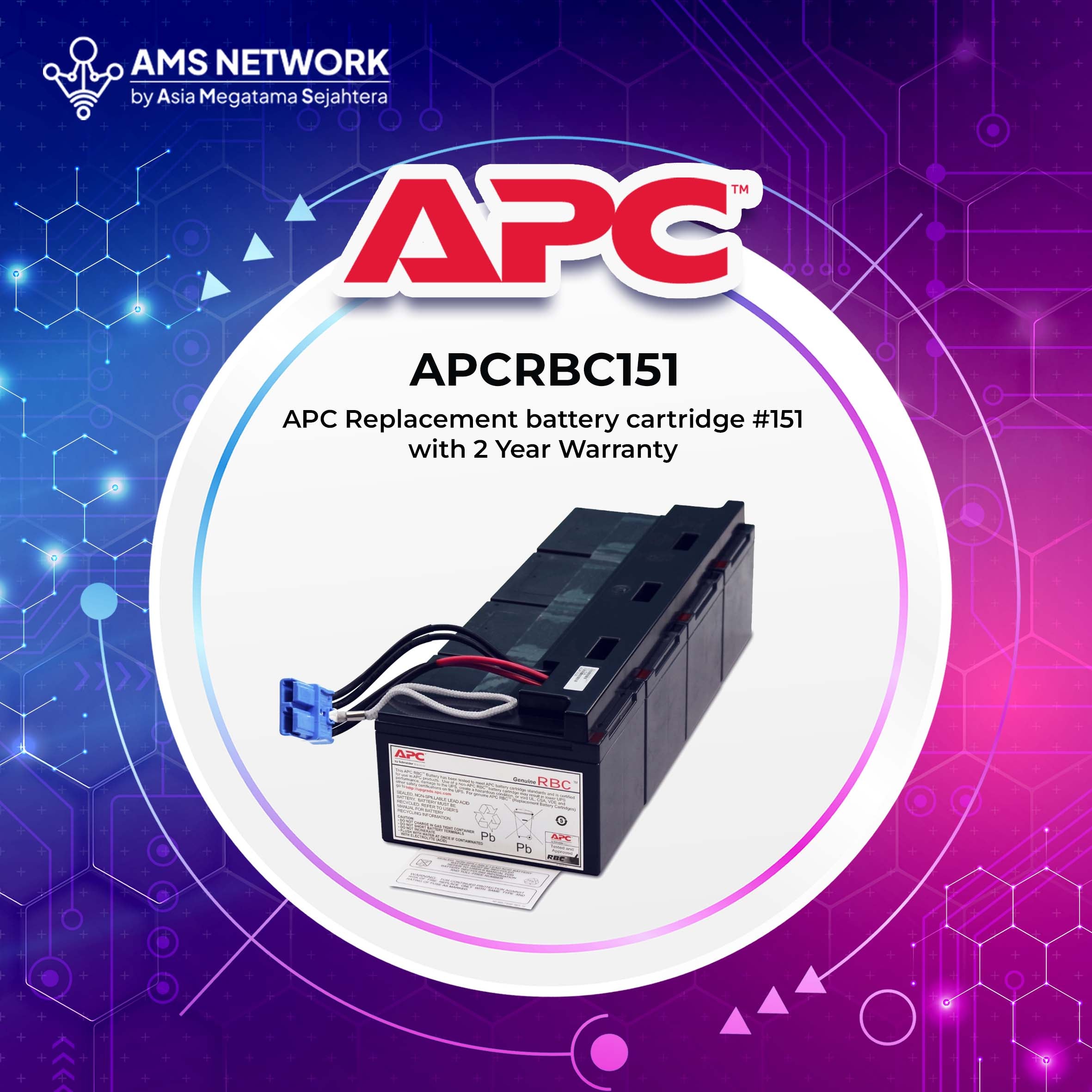 APC RBC151 - APC Replacement battery cartridge #151 with 2 Year Warranty APC RBC 151