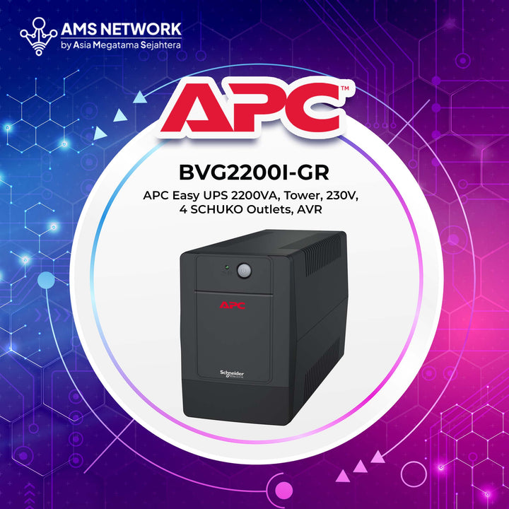 BVG2200I-GR - APC Easy UPS 2200 VA, Tower, 230V, 4 SCHUKO Outlets, AVR