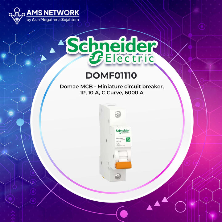 DOMF01110 - Schneider Electric Domae MCB - 1P, 10 A, C Curve, 6000 A - Miniature circuit breaker