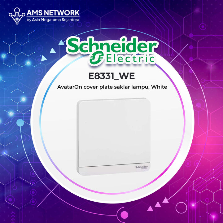 E8331_WE - Schneider Cover plate Saklar Lampu 1 Gang Putih AvatarOn