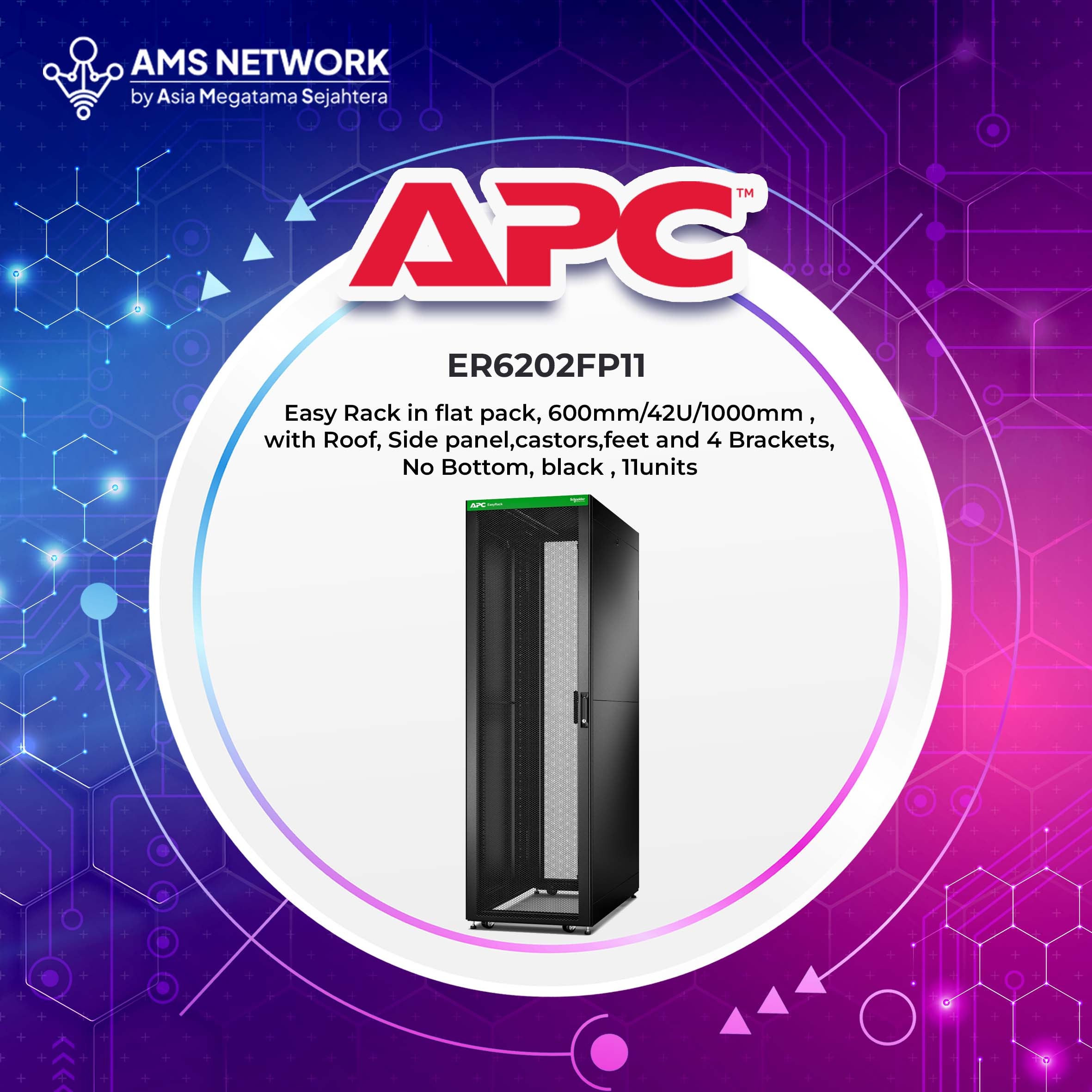 ER6202FP11 - APC Easy Rack in flat pack, 600mm/42U/1000mm