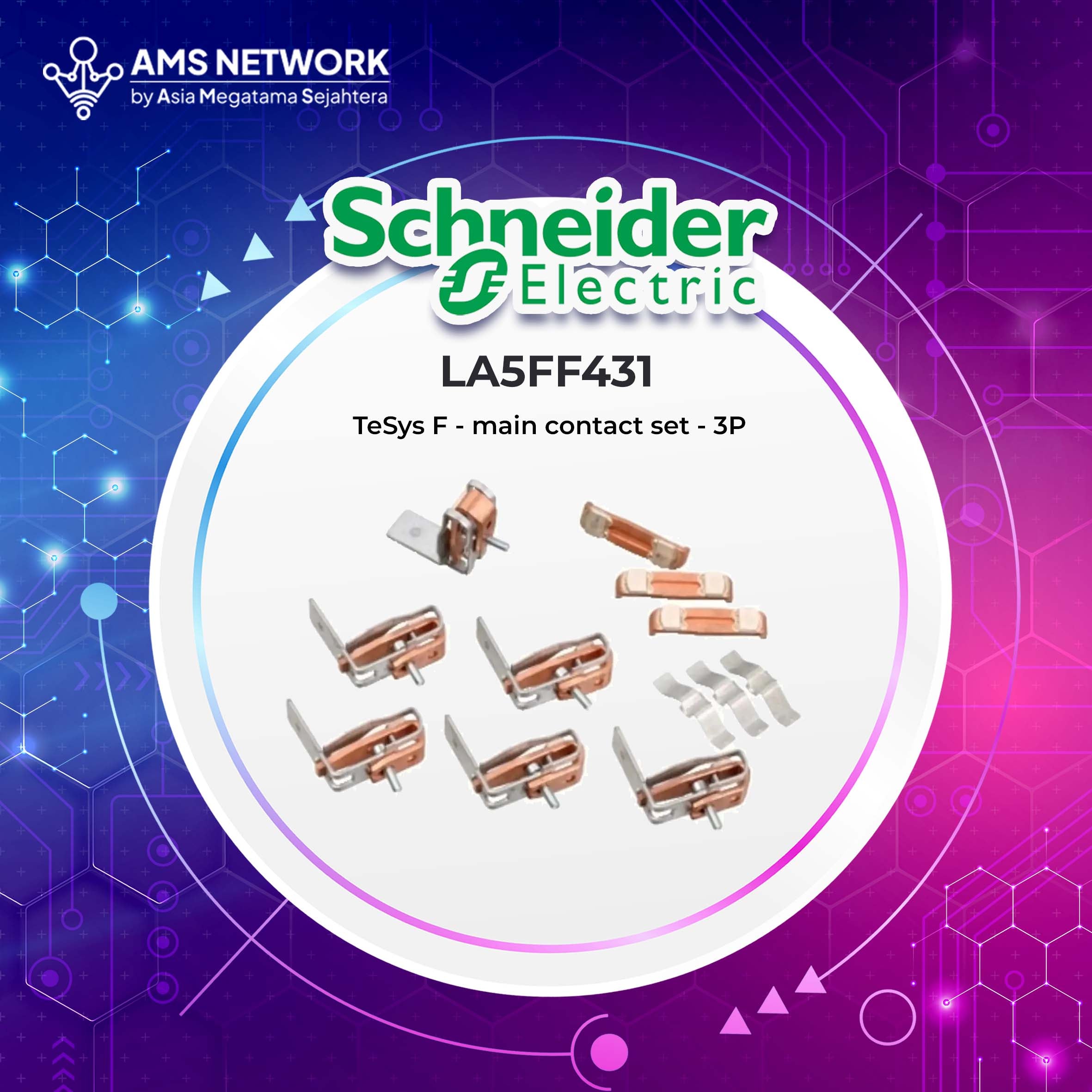 LA5FF431 - SCHNEIDER ELECTRIC MAIN CONTACTS SET LA5F 3P FOR LC1F115 (TeSys F - main contact set - 3P)