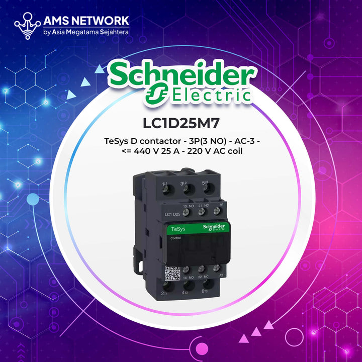 LC1D25M7 - Schneider Electric Contactor LC1D25M7 220V AC Coil