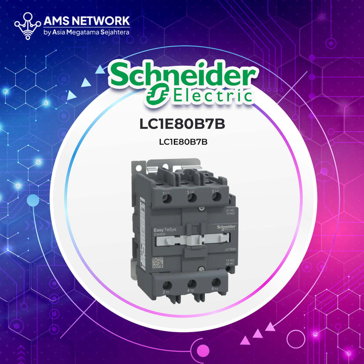 LC1E80B7B - Schneider Electric, TeSys Easy Series TVS contactor 3P 80A - 24 V AC coil