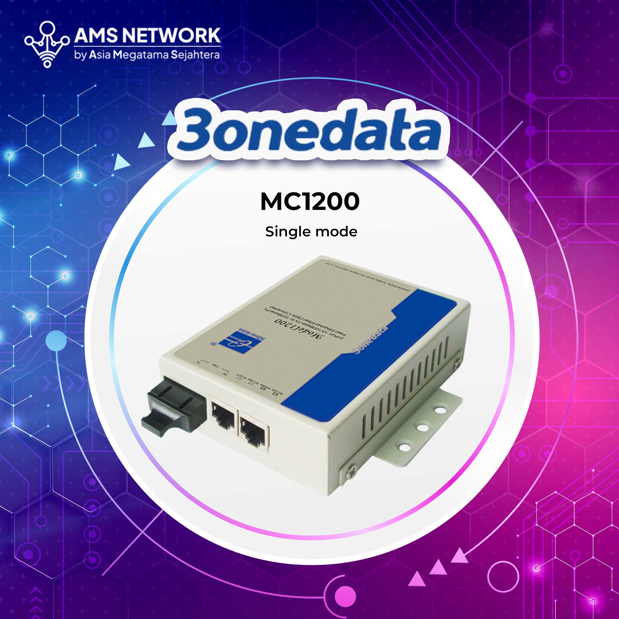 MC1200 single mode 3onedata Fiber optic Converter