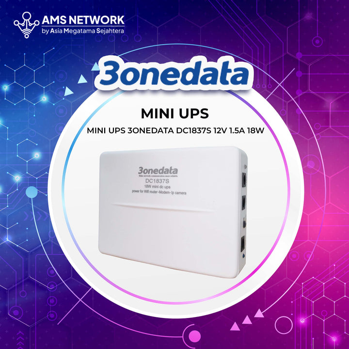 3ONEDATA Mini UPS DC1837S 12V , 1.5A , 18W