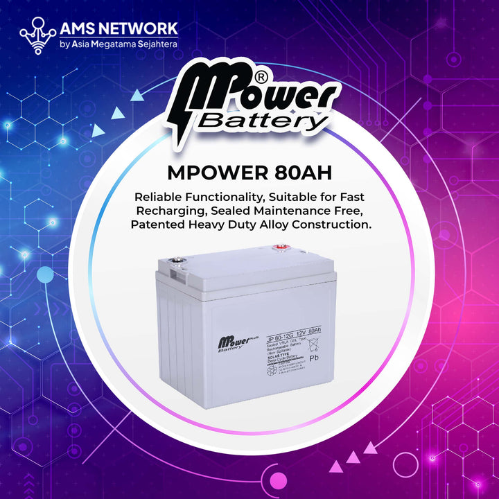 BATTERY SOLAR PANEL / UPS VRLA MPOWER JP80-12G 12V 80AH