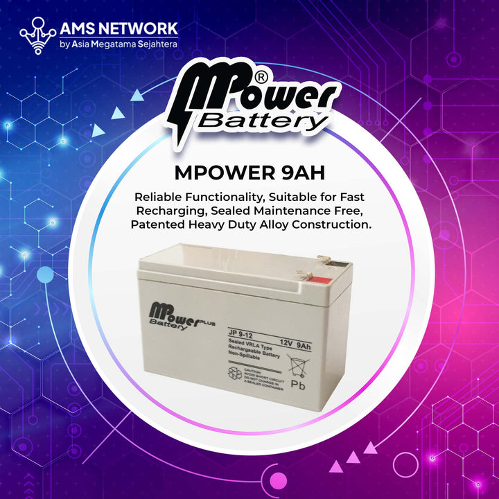 BATTERY AKI UPS VRLA MPOWER JP9-12 12V 9AH