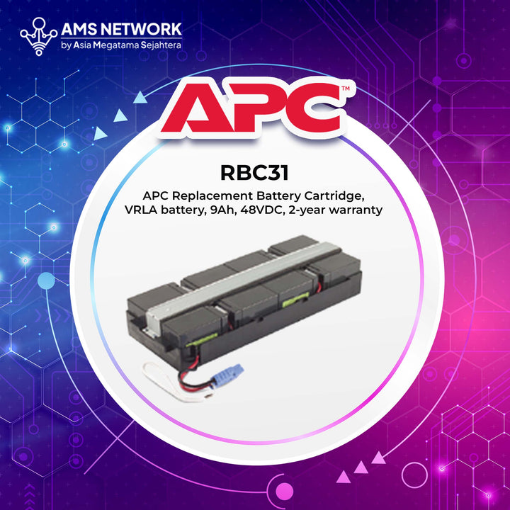RBC31 - APC RBC 31 APC Replacement Battery Cartridge, VRLA battery, 9Ah, 48VDC, 2-year warranty