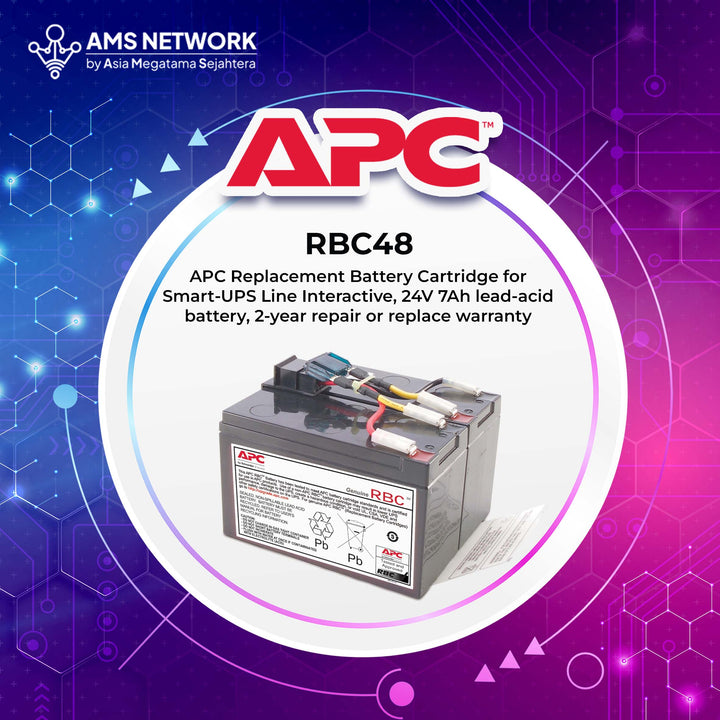 RBC48 - APC RBC 48 Replacement Battery Cartridge for Smart-UPS Line Interactive, 24V 17Ah lead-acid battery
