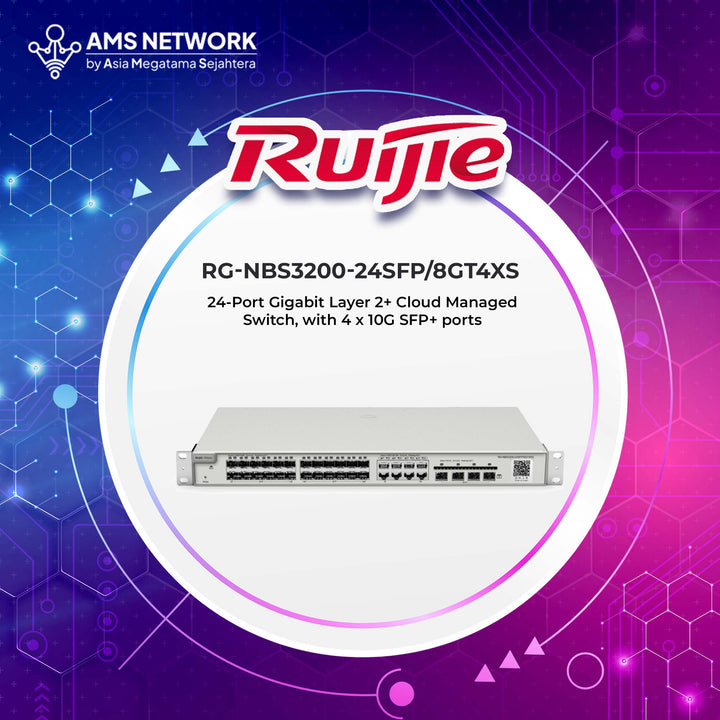 RG-NBS3200-24SFP/8GT4XS - RUIJIE Reyee 24-Port Gigabit Layer 2+ Cloud Managed Switch