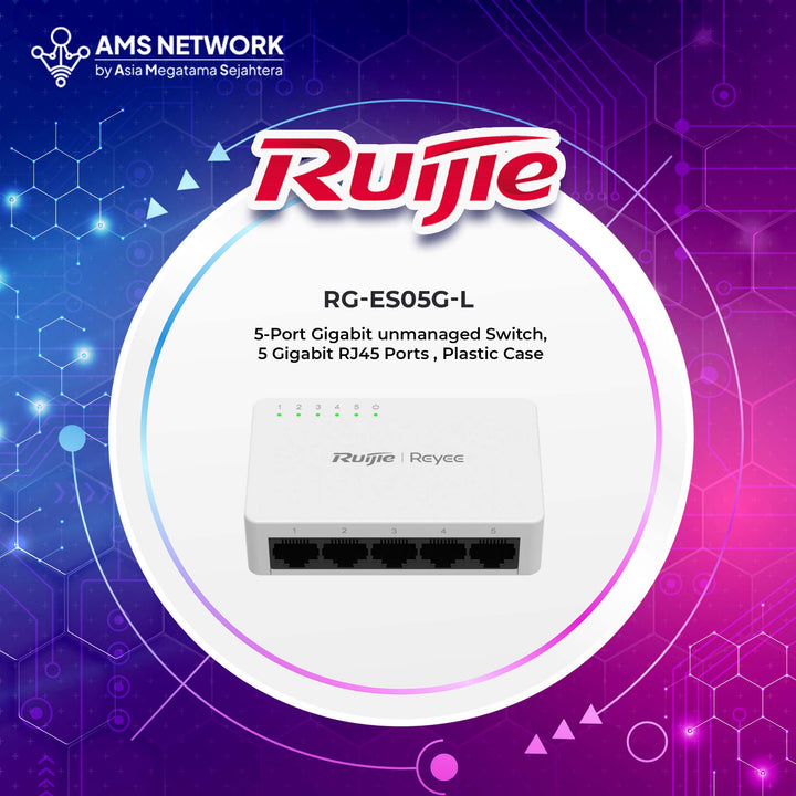 RG-ES05G-L - RUIJIE Switch Non-PoE Unmanage 5-Port 10/100/1000 Mbps