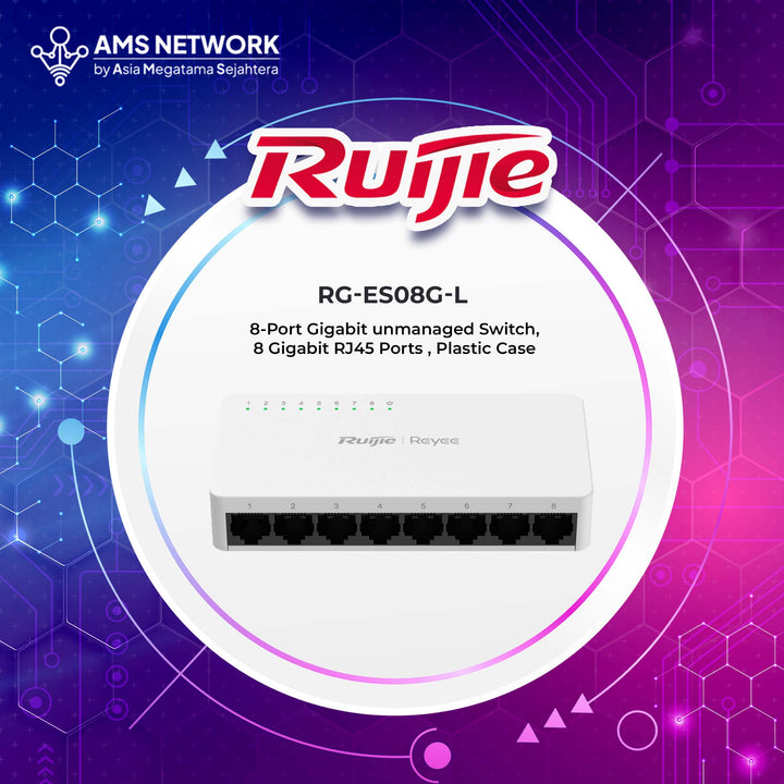 RG-ES08G-L - RUIJIE Switch Non-PoE Unmanage 8-port 10/100/1000 Mbps