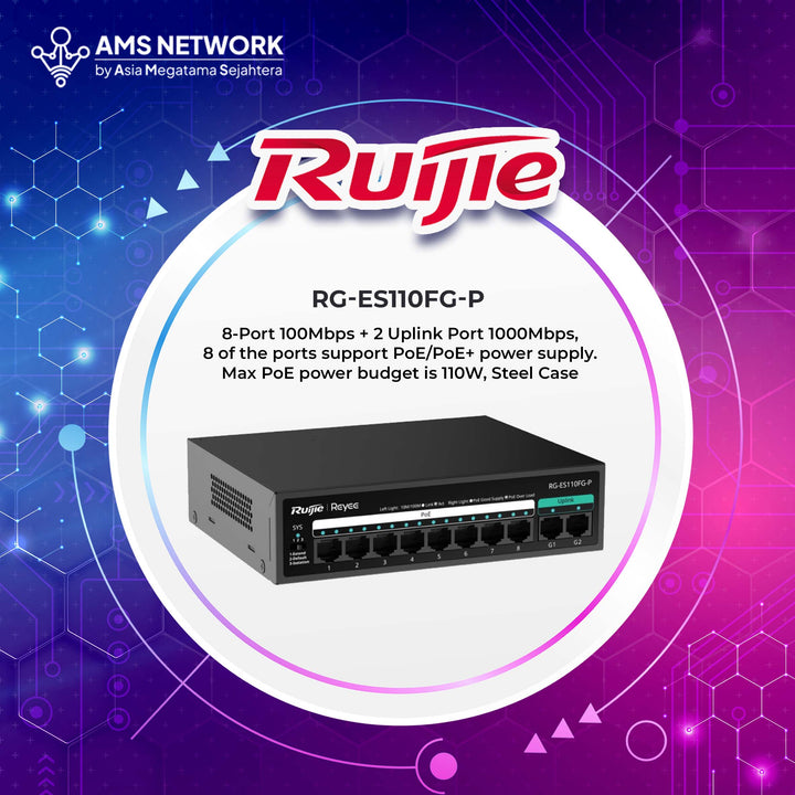 RG-ES110F-P - RUIJIE Switch PoE Unmanage 10-Port 10/100 Mbps