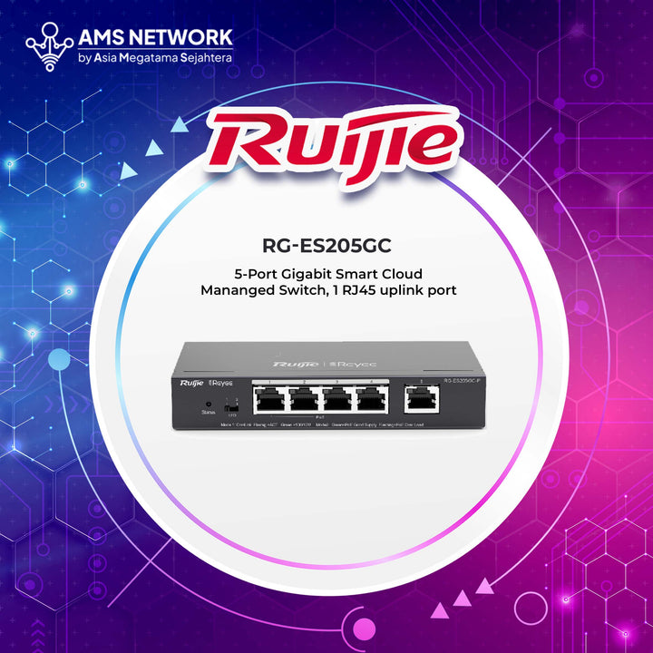 RG-ES205GC - RUIJIE Switch Cerdas Cloud Manage 5-Port Gigabit Non-PoE