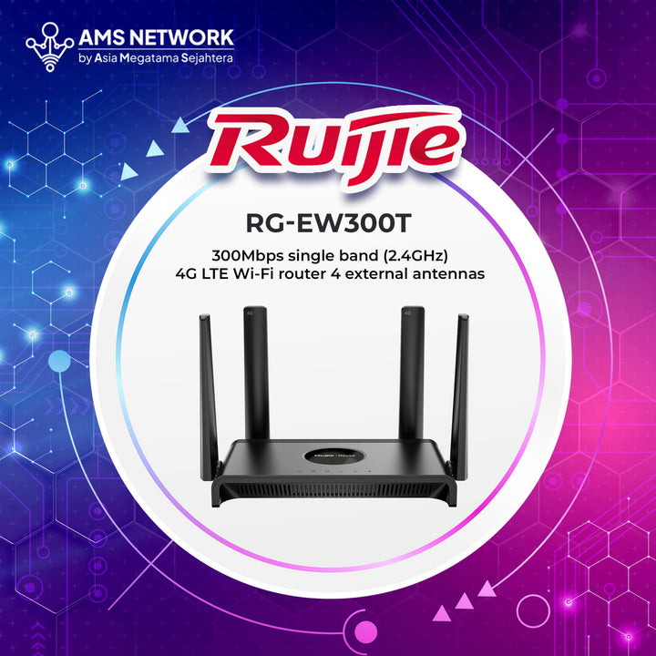 RG-EW300T - RUIJIE 300Mbps single band (2.4GHz) 4G LTE Wi-Fi router 4 external antennas