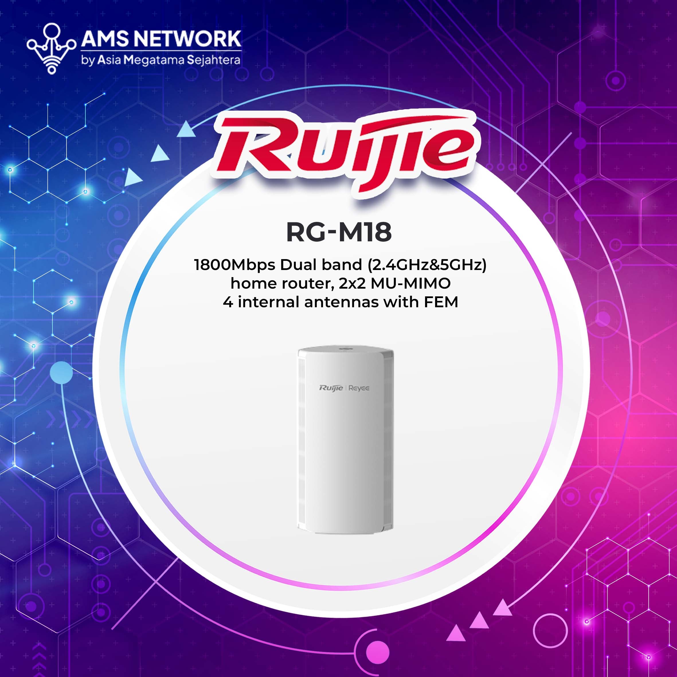 RG-M18 - RUIJIE  home router 1800Mbps Dual band