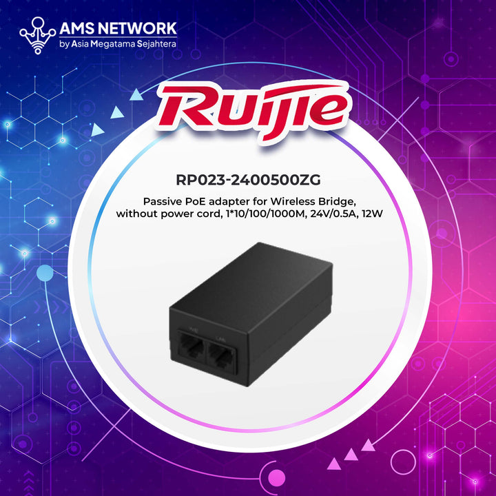 RP023-2400500ZG - RUIJIE Reyee Passive PoE (Passive Power over Ethernet) adapter for Wireless Bridge, without power cord