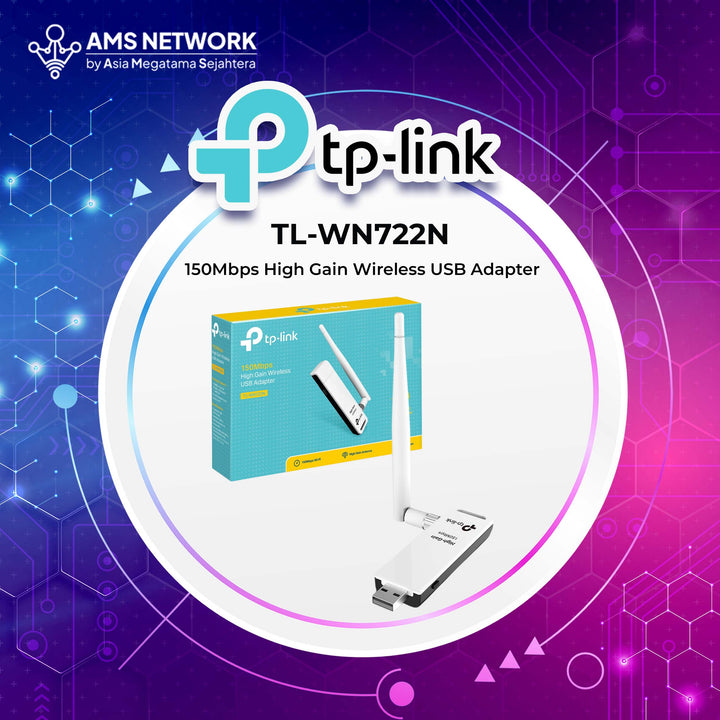 TP-LINK TL-WN722N 150Mbps High Gain Wireless USB Adapter - White