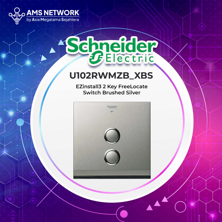 U102RWMZB_XBS - Schneider Electric EZinstall3 2 Key FreeLocate Switch Brushed Silver