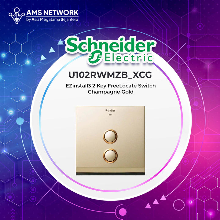 U102RWMZB_XCG - Schneider Electric EZinstall3 2 Key FreeLocate Switch Champagne Gold