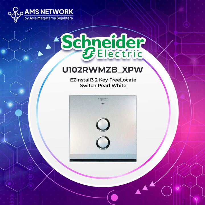 U102RWMZB_XPW - Schneider Electric EZinstall3 2 Key FreeLocate Switch Pearl White