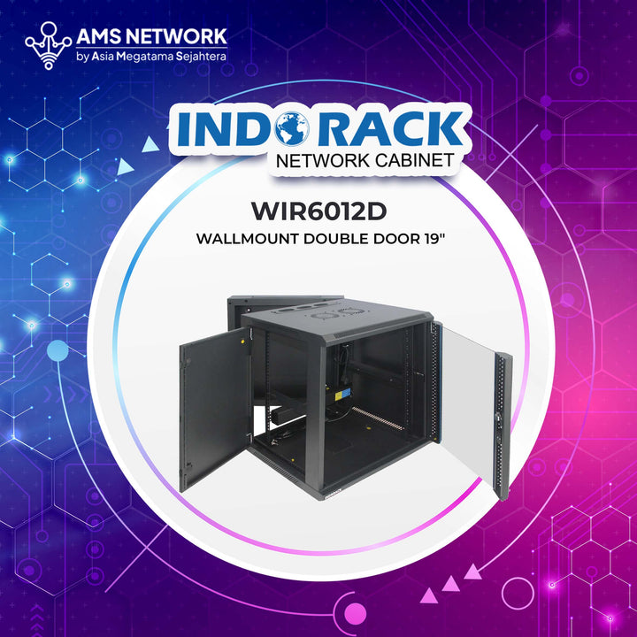 INDORACK - WIR6012D RACK Wallmount Double Door 19"