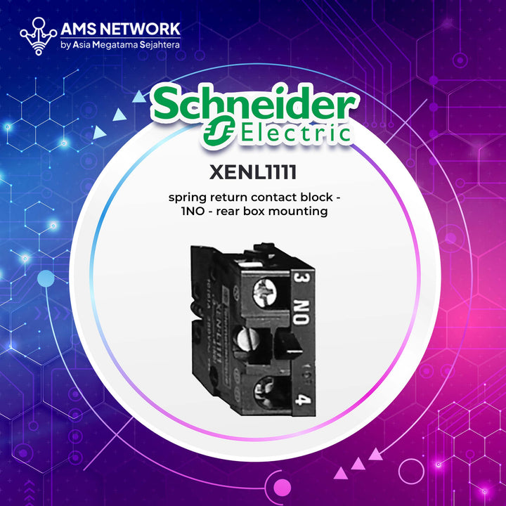 XENL1111 - Schneider Electric spring return contact block - 1NO - rear box mounting