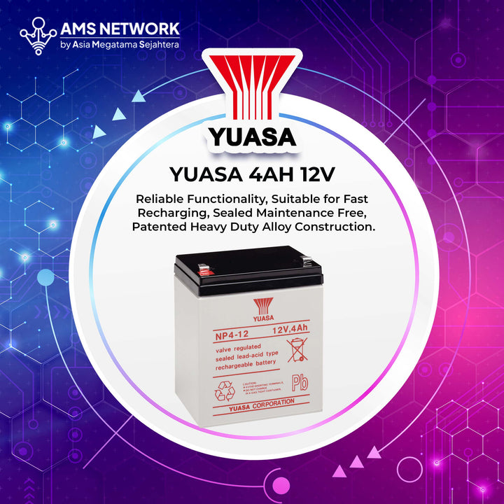 BATTERY AKI UPS VRLA YUASA NP4-12 12V, 4AH