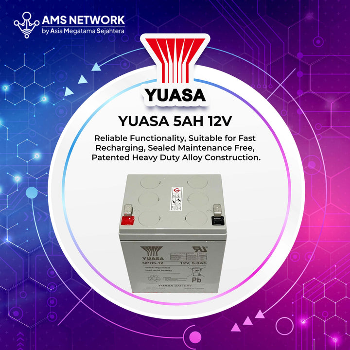 Yuasa NPH5-12 Battery VRLA 12V 12volt 5AH, 5A