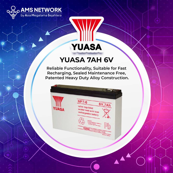 BATTERY AKI UPS VRLA YUASA NP7 - 6 6V 7AH