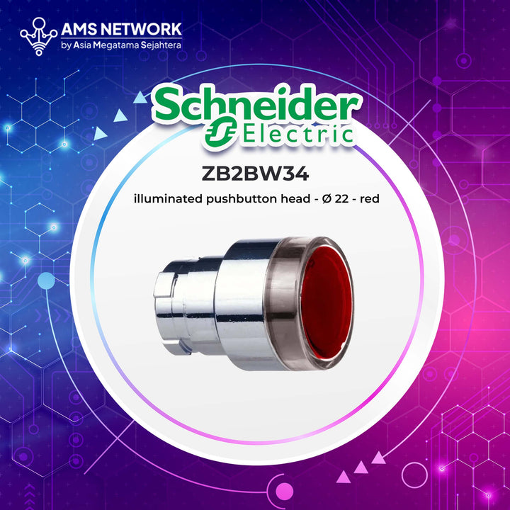 ZB2BW34 - Schneider Electric illuminated pushbutton head - Ø 22 - red