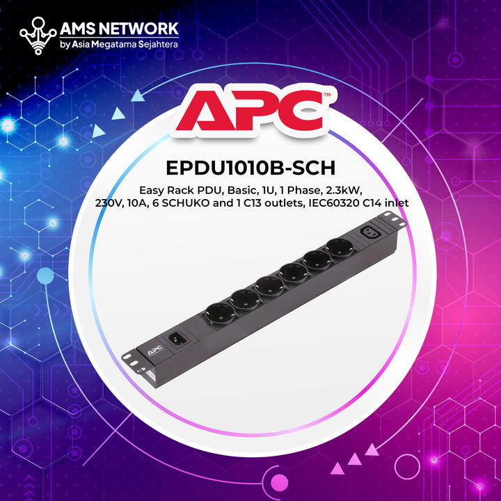APC EASY PDU EPDU1010B-SCH 6 PORT SCHUKO
