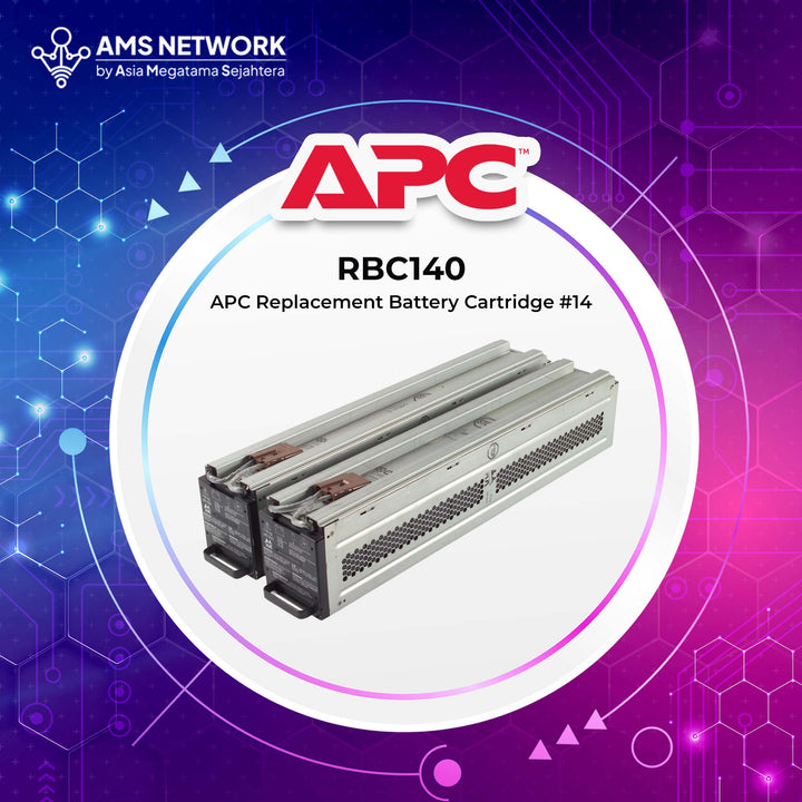 APCRBC140 - AAPC Replacement Battery Cartridge for Smart-UPS On-Line, 192V 5.1Ah lead-acid Battery, 2-year repair or replace warranty - BATERAI UPS APC RBC 140 / RBC140